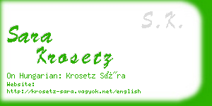 sara krosetz business card